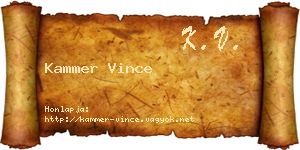 Kammer Vince névjegykártya
